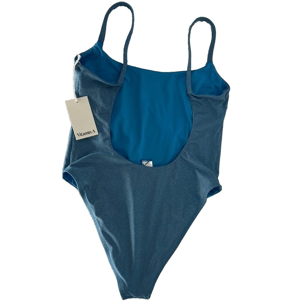 Vitamin A Swimsuit  One Piece Size Xl Ribbed High Cut Low Back (5-b10)